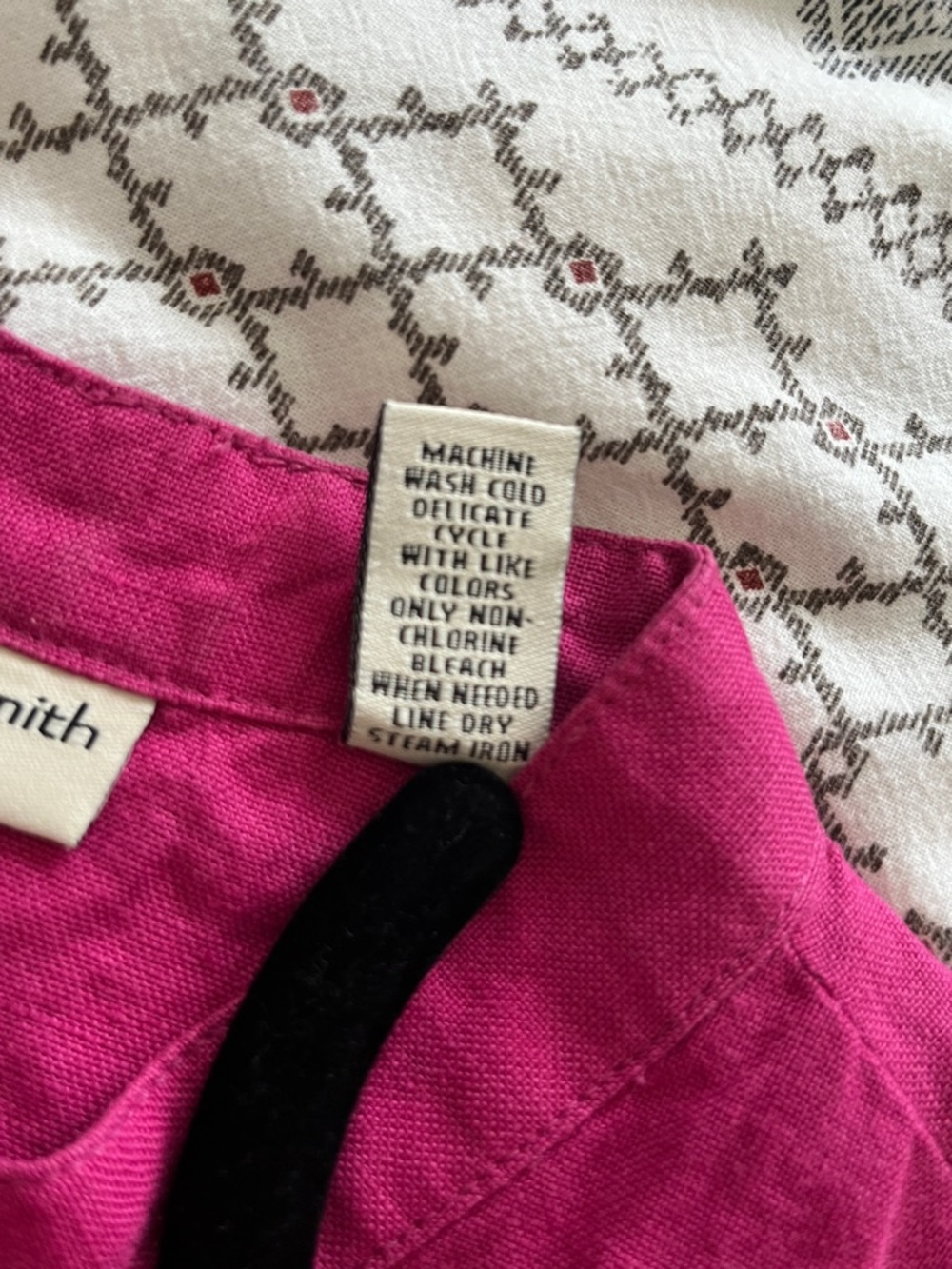 Amanda Smith Fuchsia Sleeveless Linen Button-Down Shirt - Size Large - Picture 4 of 6